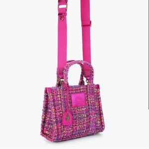 Kurt Geiger pink SMALL TWEED SOUTHBANK TOTE BAG